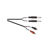 2 x 6,35 mm Mono-Klinkenstecker auf 2 x Cinch-Stecker Schwarz Abbildung 8 geschirmt Blei