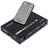 Ligawo ® HDMI Matrix 4x2 - Pro 1080p 3D - 4 Eingänge an 2 Ausgänge + Audio SPDIF / 3.5mm