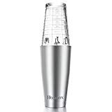 Homdox® Boston Cocktailshaker loft Bar Barmixer Edelstahl 18/10 und 500ml Gläser