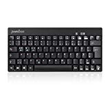 Perixx Periboard-804II DE Bluetooth Tastatur (bis zu 10 Meter Reichweite, Ein/Aus-Schalter, Li-Ion Batterie, Android geeignet, QWERTZ Layout) schwarz
