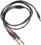Cordial CFY 1,5 WPP Y-Adapterkabel (Klinke 3,5mm stereo gold/2x Klinke 6,3mm mono gold, Länge 1,5m)