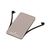 PowerJet Powerbank 5000mAh - Mit Integriertem Micro USB und Lightning Ladekabel MFi Zertifiziert, Portable Mini Power Bank Externer Akku für smartphones, tablets, GoPro (Silber)