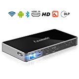 ANMADE Mini DLP Projektor, Android Beamer Multimedia Video tragbarer Videoprojektor LED Heimkino, unterstützt 1080P HD USB TF Karte Wifi Bluetooth für Büro ,Heim, Spiele und Partys