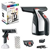 Bosch Akku Fenstersauger GlassVAC (USB Ladegerät, Sprühflasche mit Mikrofasertuch, 2 x Aufsatz, Handschlaufe, 3,6 Volt, 2,0 Ah)