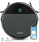 Azmkoo Vacuum Cleaner, Robot Vacuum Cleaner, Robot Compatible with App / Alexa, Wiping Function for Vacuum Cleaner, Carpet, Hard Floors, Pet Hair, Fall Protection